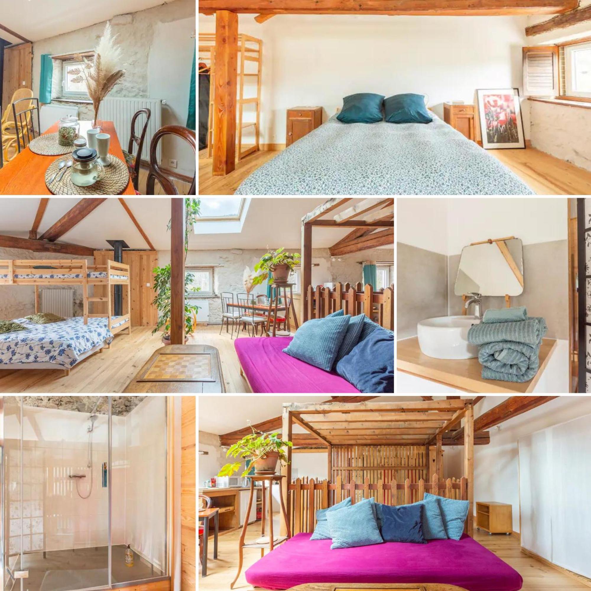 Chambre Triple Deluxe - Gite De La Louve Fougax-et-Barrineuf ภายนอก รูปภาพ